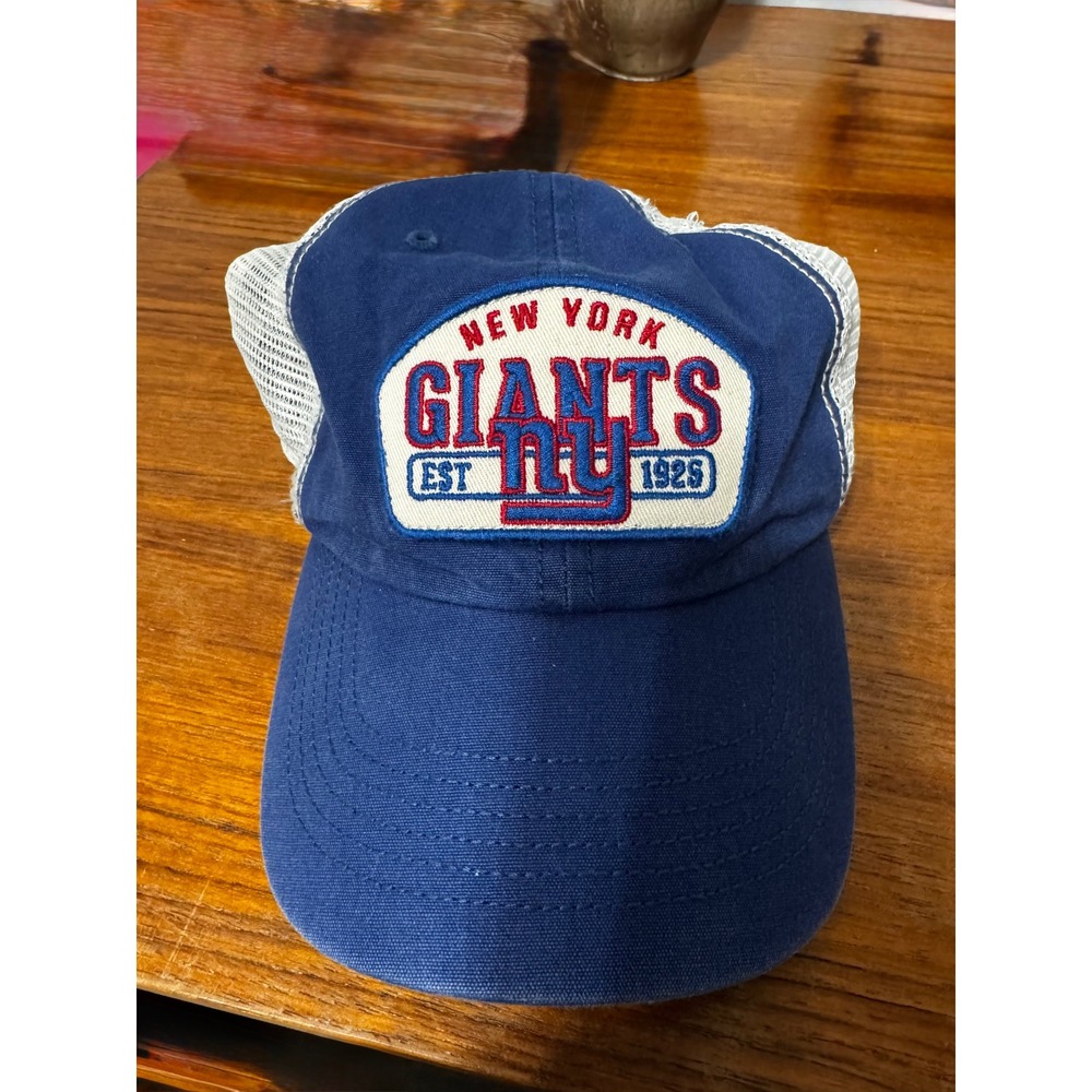 47 Brand New York Giants Trucker Hat Mens Blue White Mesh Snapback NFL Cap OSFA